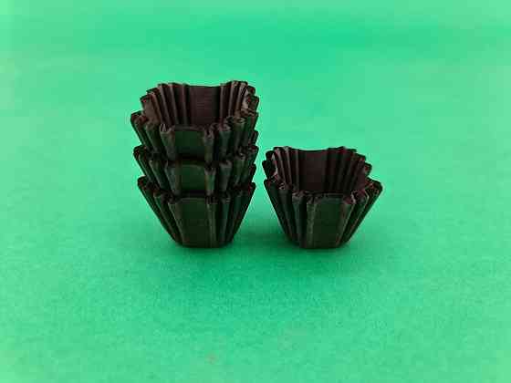 Тартолетка для кексів "Квадратна коричнева" һ20мм d30мм (100шт) Харків