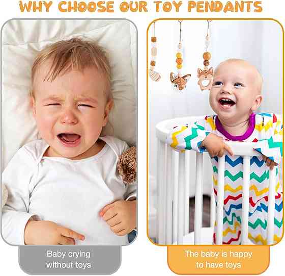 Гімнастична дуга Montessori Bow дерев'яна коричневий/сірий комплект 4 шт підвісна іграшка для коляски Baby gym Київ