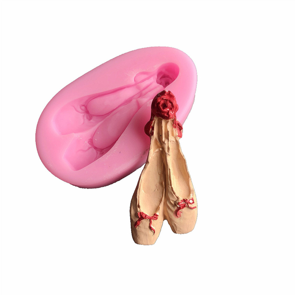 Молд силиконовый Пуанты 65 на 34 мм розовый Киев - изображение 5