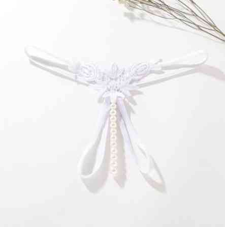 Трусики з перлинами та трояндами універсальний білий Київ