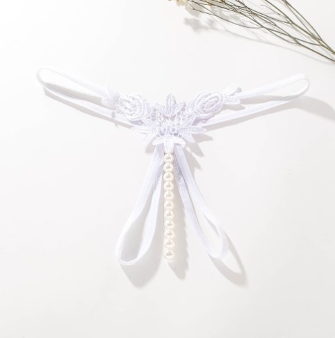 Трусики з перлинами та трояндами універсальний білий Київ - фото 1