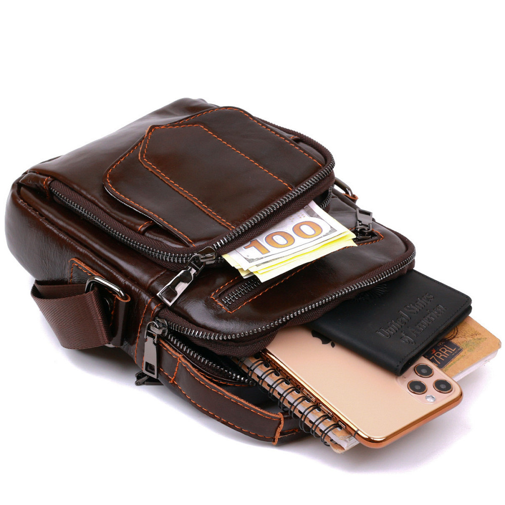 Сумка мужская из кожи Vintage 20691 Коричневый Киев - изображение 6