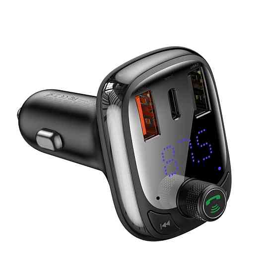 АЗП з FM-модулятором Baseus T Shaped S-13 Car Bluetooth MP3 Player (PPS Fast Charger Edition) Black (CCMT000101) Київ
