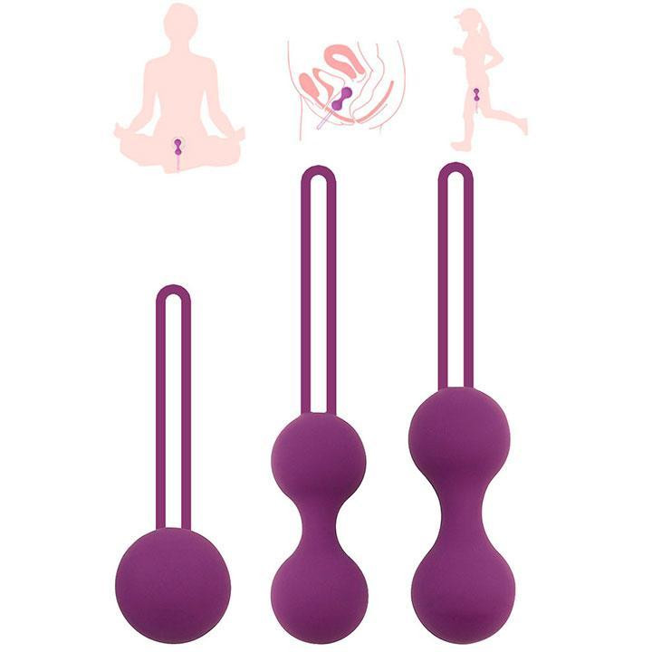 Набір силіконових вагінальних кульок 3 шт. - Фіолетовий Вінниця - фото 11