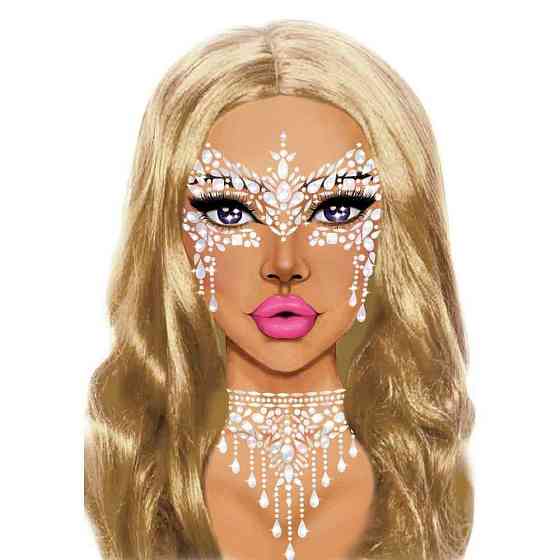 Наклейки для обличчя Diamond Sticker Masquerade White Leg Avenue Sex Aura Київ