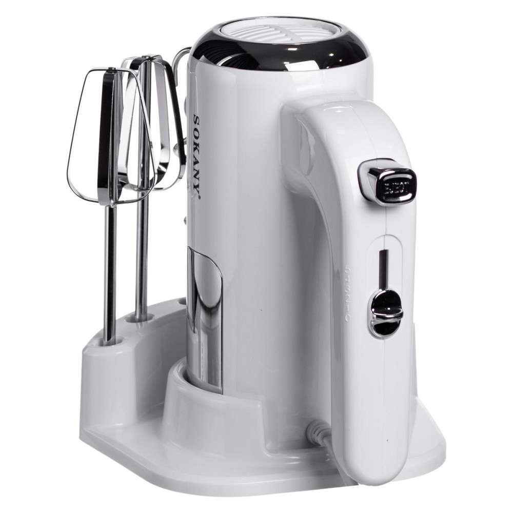 Sokany Міксер ручний 2 насадки вінчики та гаки для тіста білий Sokany SK-02025 Киев - изображение 8