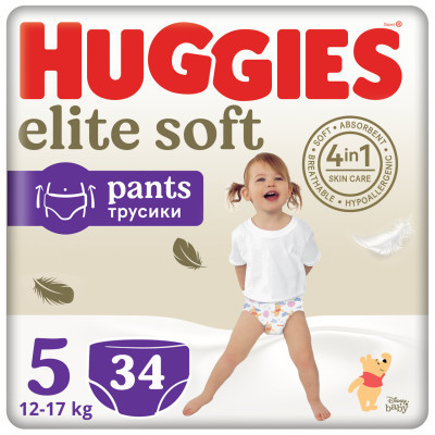 Підгузки Huggies Elite Soft 5 (12-17кг) Mega 34 шт (5029053549354) Вінниця - фото 1