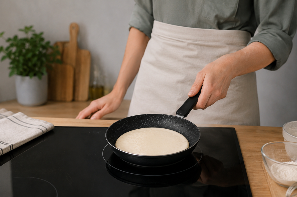 Сковорода блинная Uakeen VK-371 18 см гранит: антипригарная сковорода для блинов, оладий, для всех плит Одесса - изображение 5