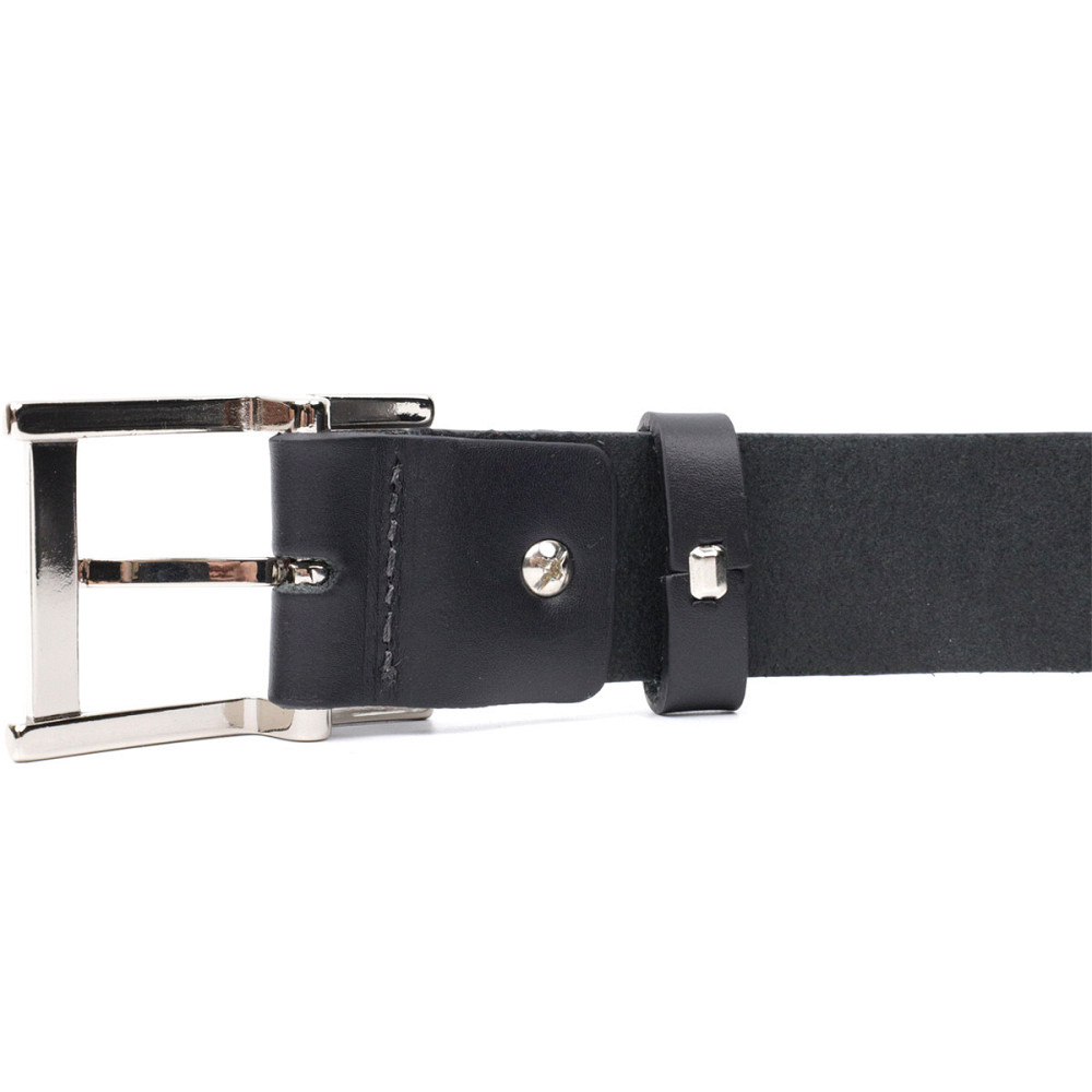 Качественный пояс под брюки для мужчин из натуральной кожи GRANDE PELLE 11689 Черный Киев - изображение 2