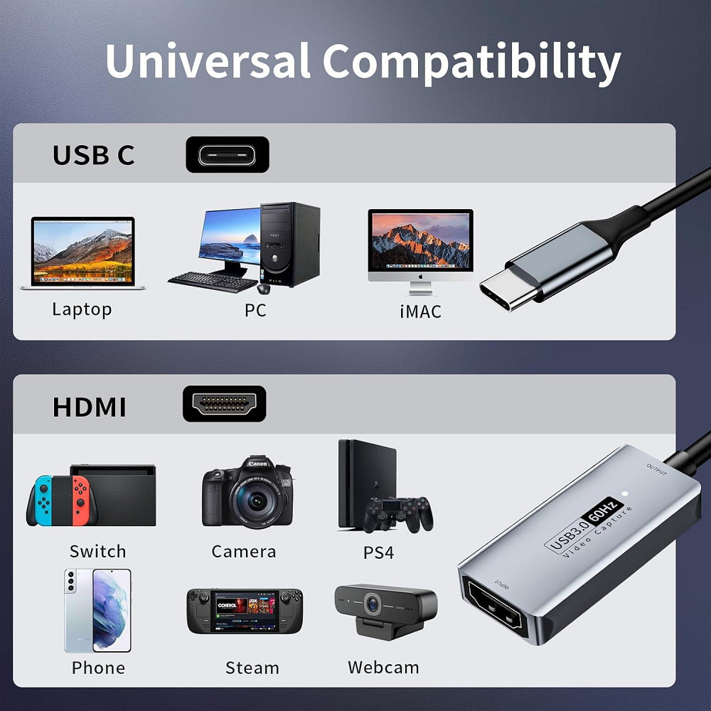 Карта відеозахоплення Type C – HDMI 60Hz Луцьк - фото 2