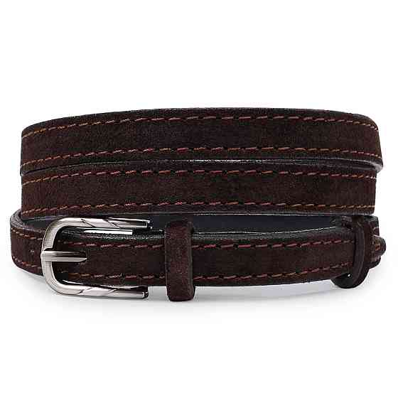 Замшевий елегантний жіночий ремінь Vintage 20757 Темно-коричневий Київ