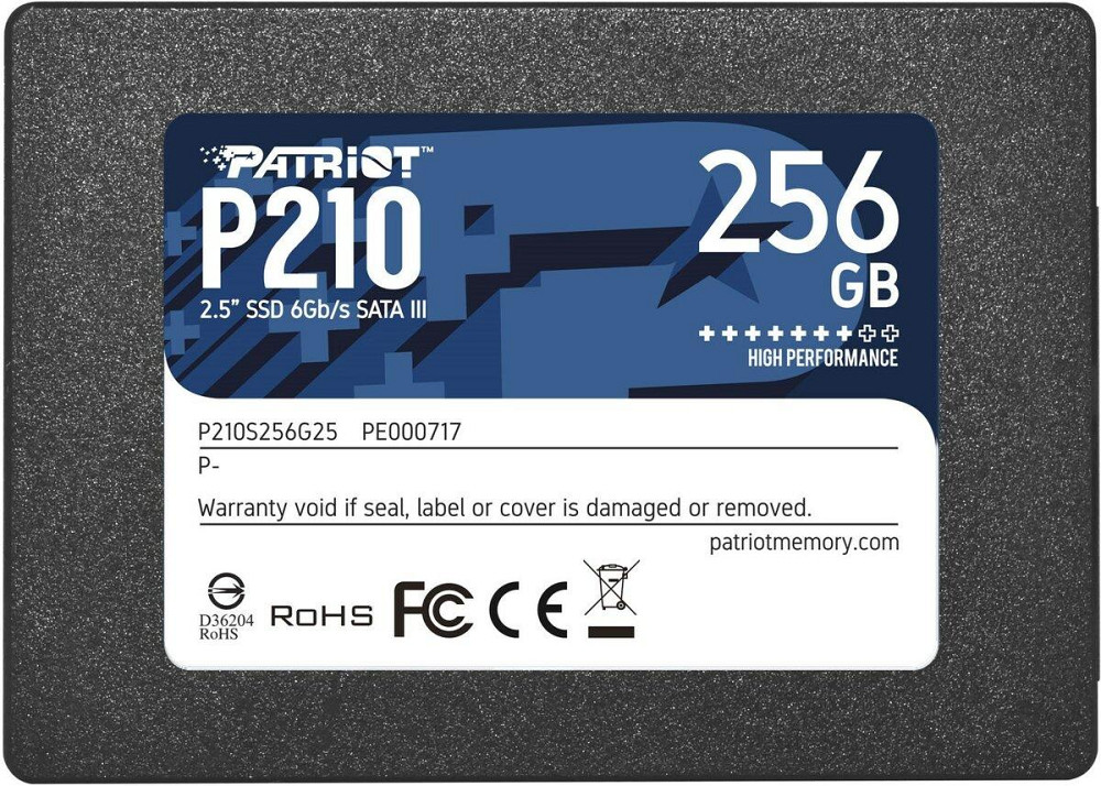 SSD диск накопичувач Patriot P210 256GB 2.5" 7mm SATAIII 3D QLC P210S256G25 Одеса - фото 2