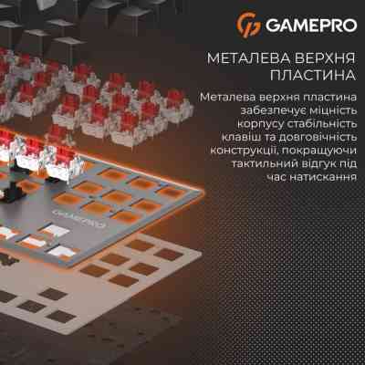 Клавиатура GamePro Genesis Joker MK124G Outemu Red Switch USB UA Gray (MK124G) Винница