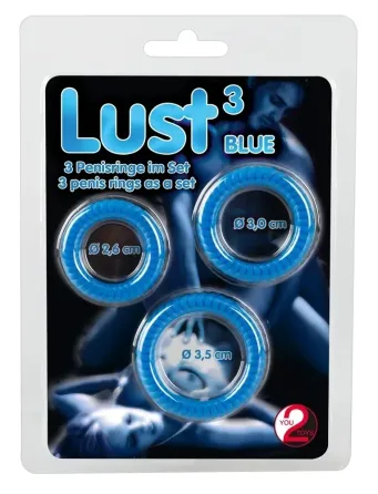 Кільця на пеніс Lust (блакитні) Sex Aura Київ