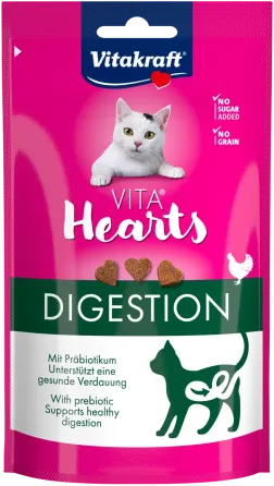 Мягкое лакомство сердечка для кошек Витакрафт Vitakraft Hearts Digestion с курицей и пребиотиками для поддержания пищеварения, 40г Винница