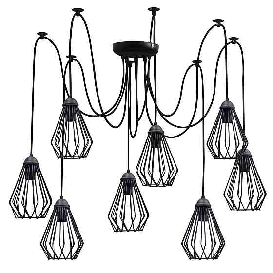 Подвесная люстра под старину паук черная 8 ламп Silvia NL 05371-8 Одесса