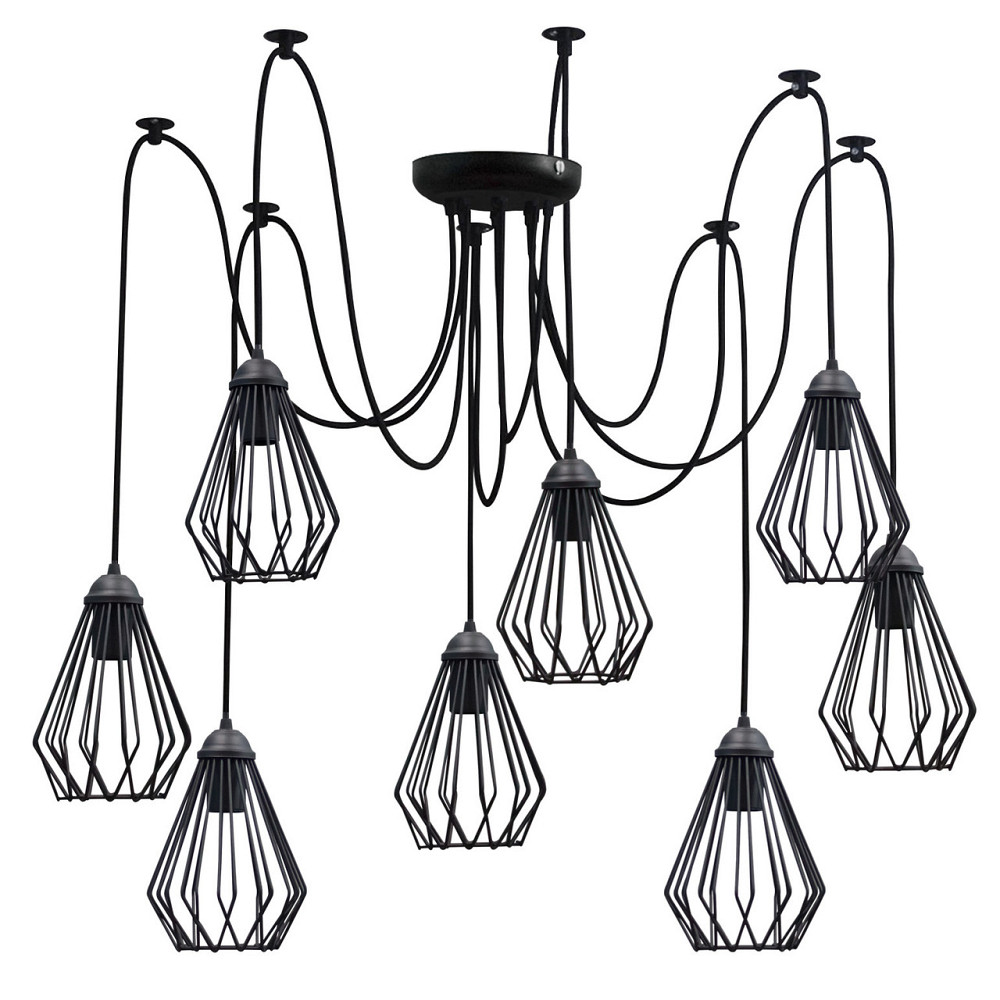 Подвесная люстра под старину паук черная 8 ламп Silvia NL 05371-8 Одесса - изображение 1