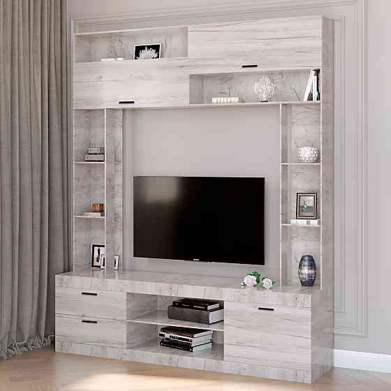 Стінка у вітальню Еверест Соната дуб крафт білий (DTM-2713) Дніпро