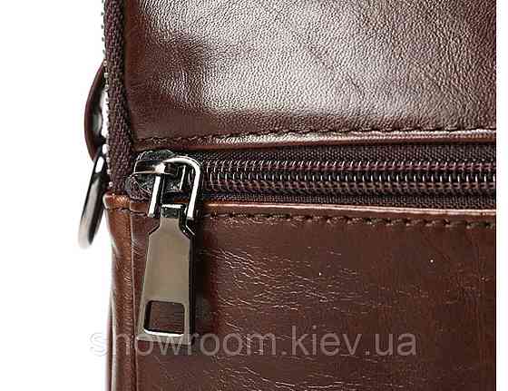 Кожаная мужская барсетка, сумка на плечо Leather Collection (6266) brown Киев