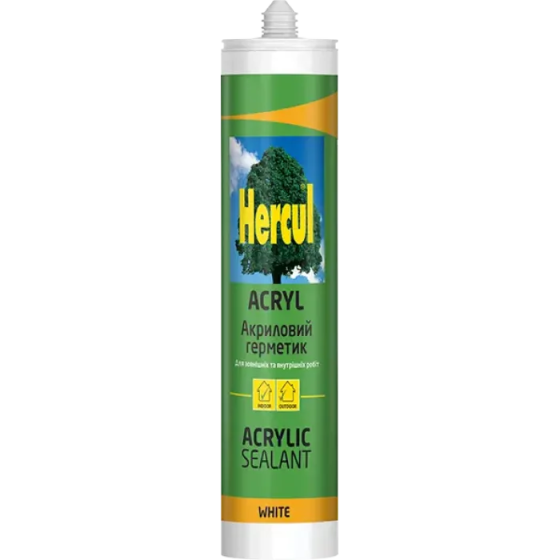 Герметик акриловий білий 280 мл HERCUL ACRIL Харків