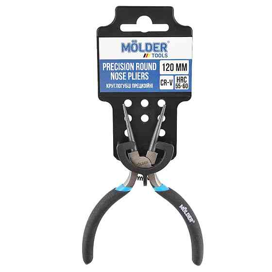 Круглогубці Molder прецизійні Cr-V 120мм, прогумована ручка Київ