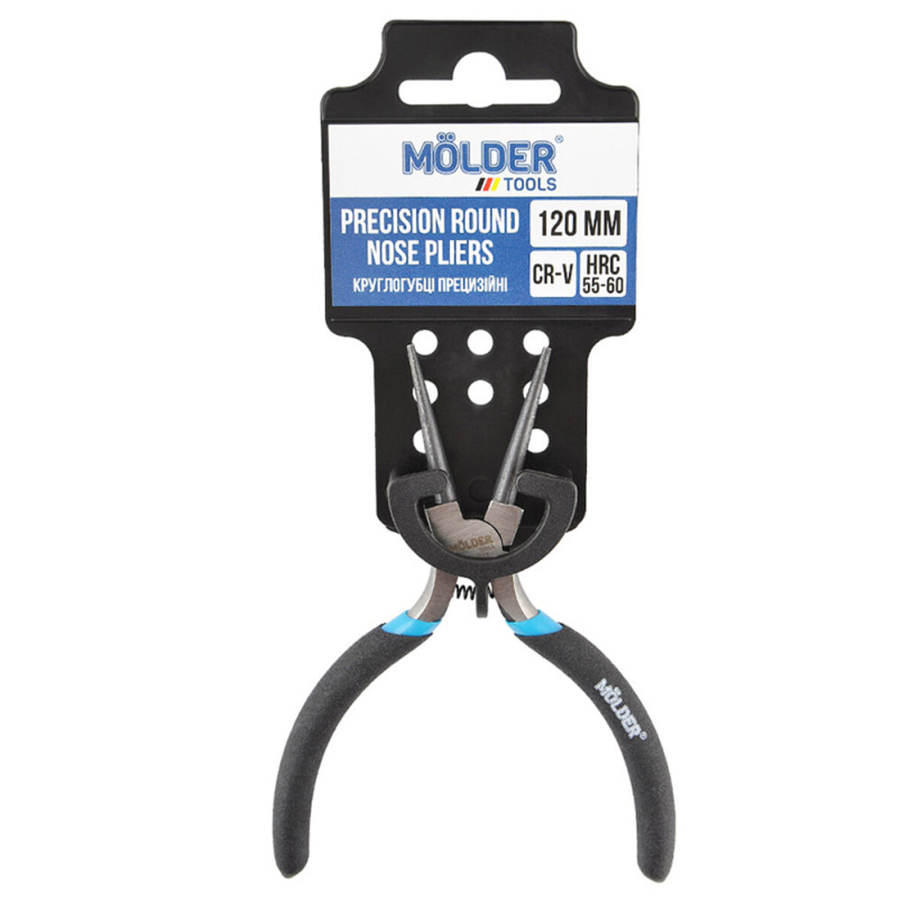 Круглогубці Molder прецизійні Cr-V 120мм, прогумована ручка Київ - фото 1