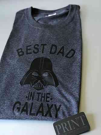 Чоловіча футболка 100% бавовна з написом — Best dad in the galaxy Чернівці