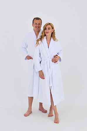 Мужской махровый халат Ideal Textile S белый Черновцы