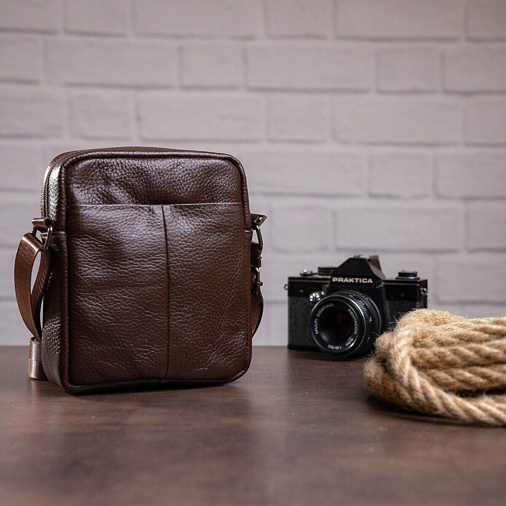 Сумка вертикальная компактная 14993 Vintage Коричневая Киев - изображение 3