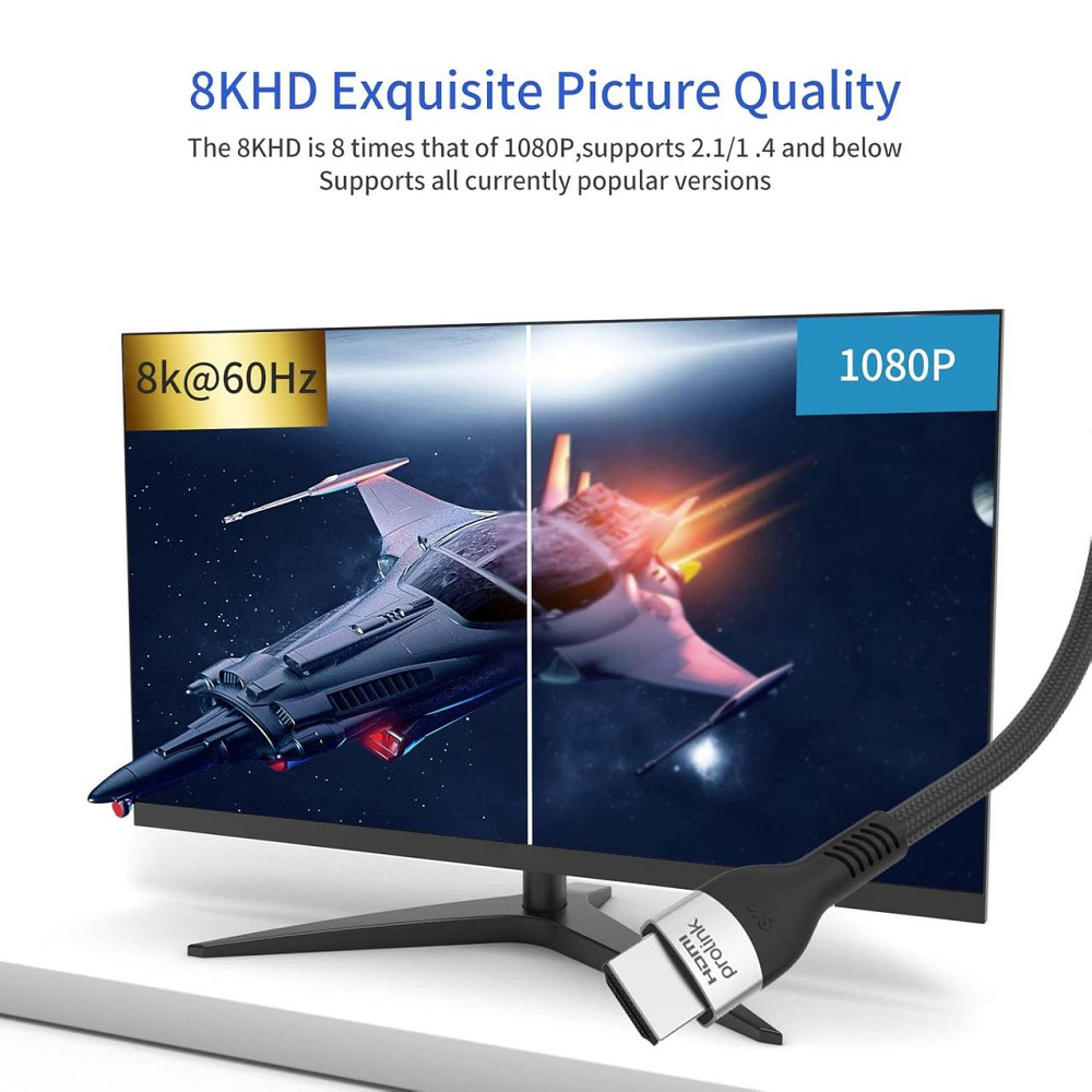 HDMI кабель 2.1 8K 60Hz 1.8м Prolink, кабель HDMI-HDMI для телевізора, монітора, ПК, PS5, Xbox Київ - фото 5