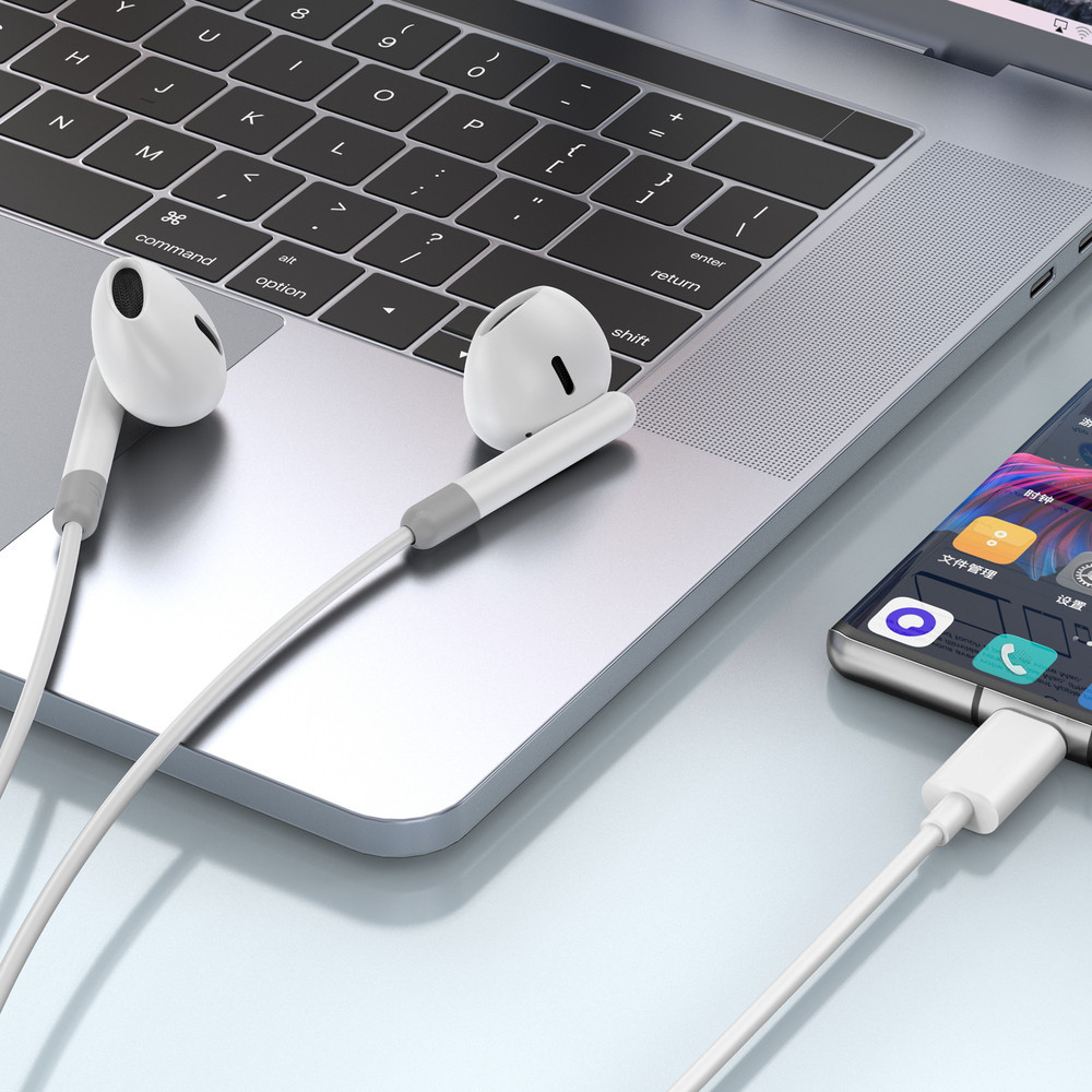 Навушники дротові WIWU EB314 Wired Earphone (Type-C) White Одеса - фото 5