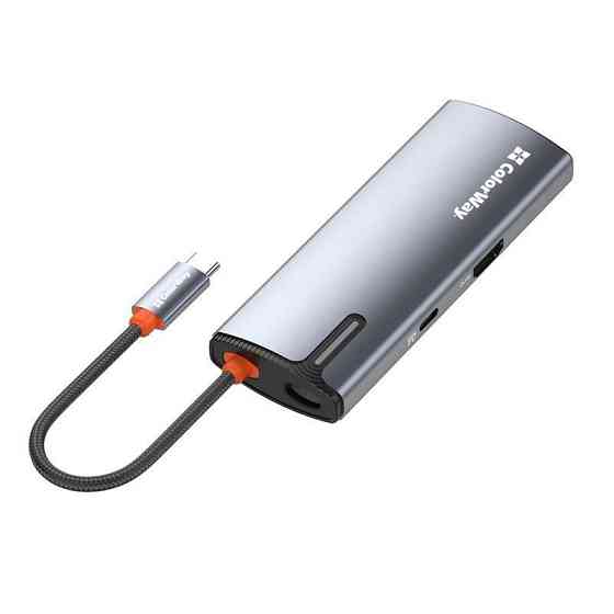 Док-станція ColorWay USB-C 6-в-1 Type C PD 100W/USB3.0х3/HDMI 4К/RJ45 (CW-HUB02) ( Сірий ) Харьков