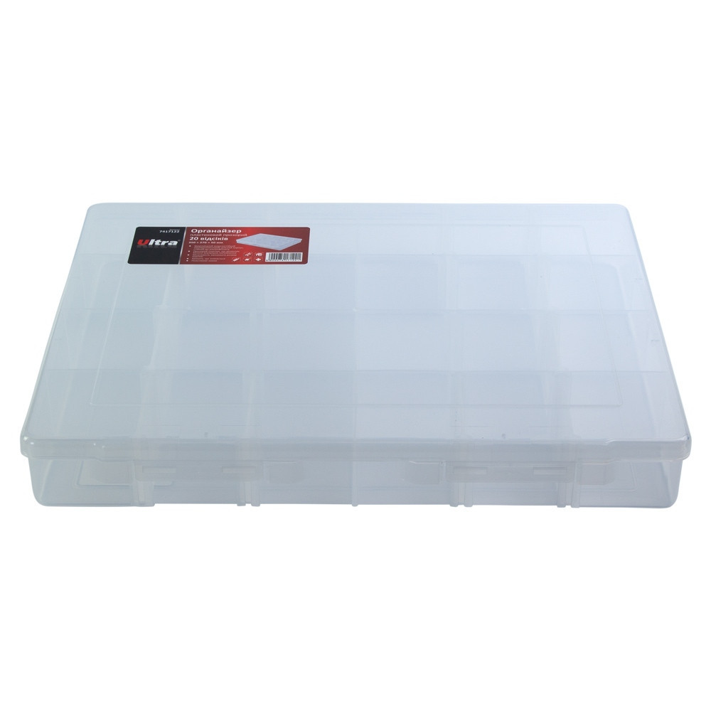 Органайзер пластиковый прозрачный 20 отсеков 350×270×50мм ULTRA (7417122) Ровно - изображение 2