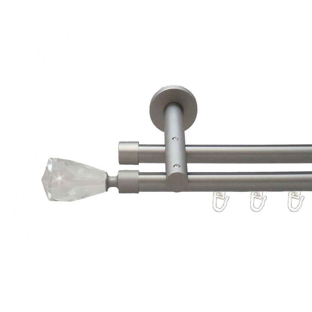 Карниз Orvit Лучетта металевий дворядний реверсивний профільна труба  Сатин 19\19 мм 160 см (6300842) Львов - изображение 1