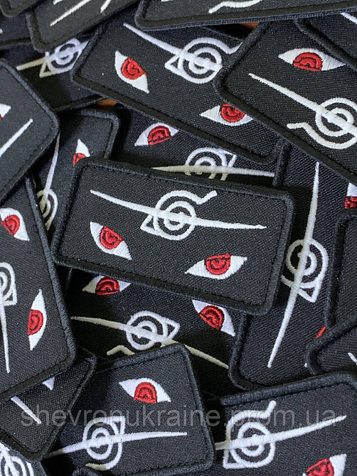 Шеврон что светиться Итачи Учиха (Форма прямоугольная. На липучке) Размер 4x8см Киев - изображение 3