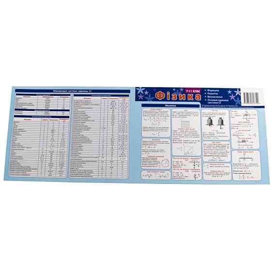 Картонка-підказка Фізика 7-11 клас 66446 Вінниця