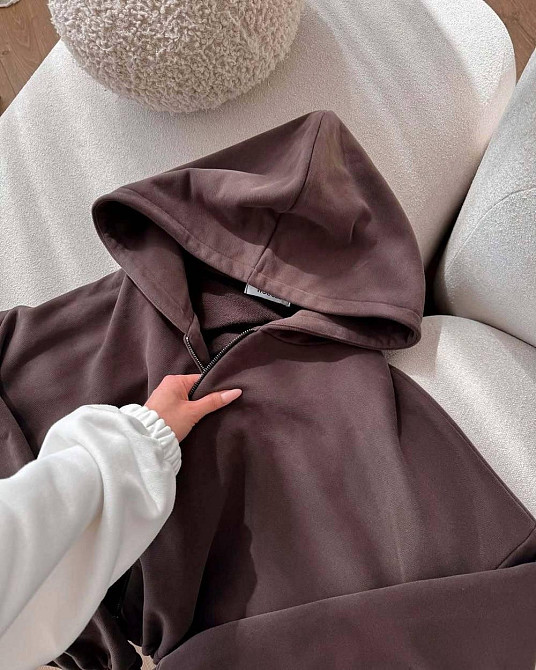 Жіночий теплий затишний костюм: кофта та штани двосторонній фліс Шоколад, 42/44 Одеса - фото 3