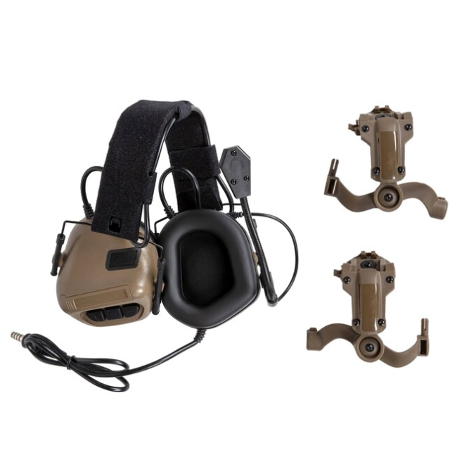 Наушники тактические Wosport HD-19 Gen 5 с креплением Чебурашки Койот Винница - изображение 1
