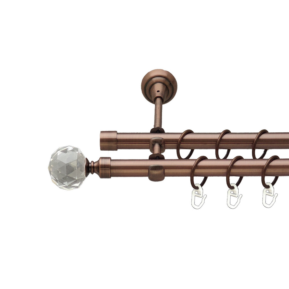 Карниз Orvit Люміера металевий дворядний відкритий Мідь 19\19 мм 300 см (00-00012111) Львів - фото 1