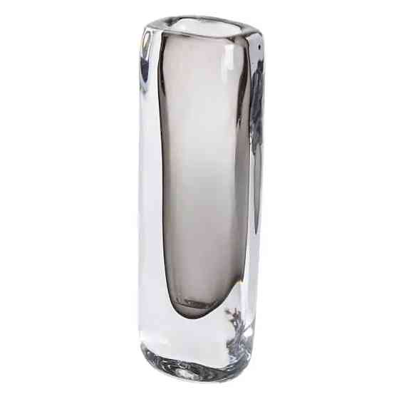 Flower Season Ваза скляна прозора 7.7х5.5х24.5 см для квітів декоративна 200 мл Сіра HP-10-16 Коломия