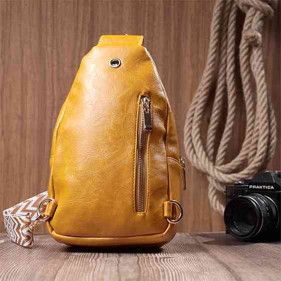 Яскрава жіноча сумка з однією лямкою через плече з гладкої екошкіри Vintage 22769 Жовтий Київ