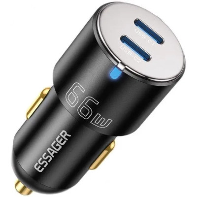 Зарядний пристрій Essager 2xUSB-C 66W black (ECC2C-FF01) Вінниця - фото 1