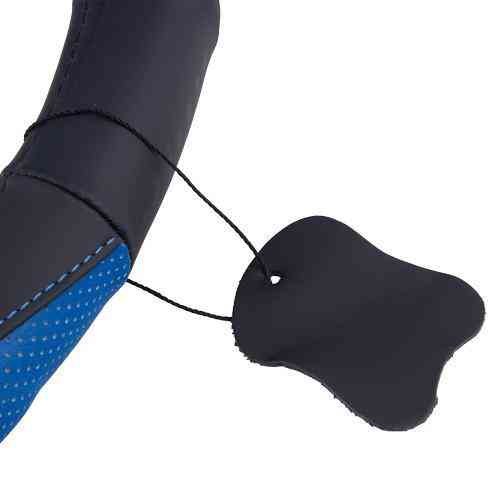 Чохол на кермо VLOD-L285 чорний-синій L, перфорована штучна шкіра Харків