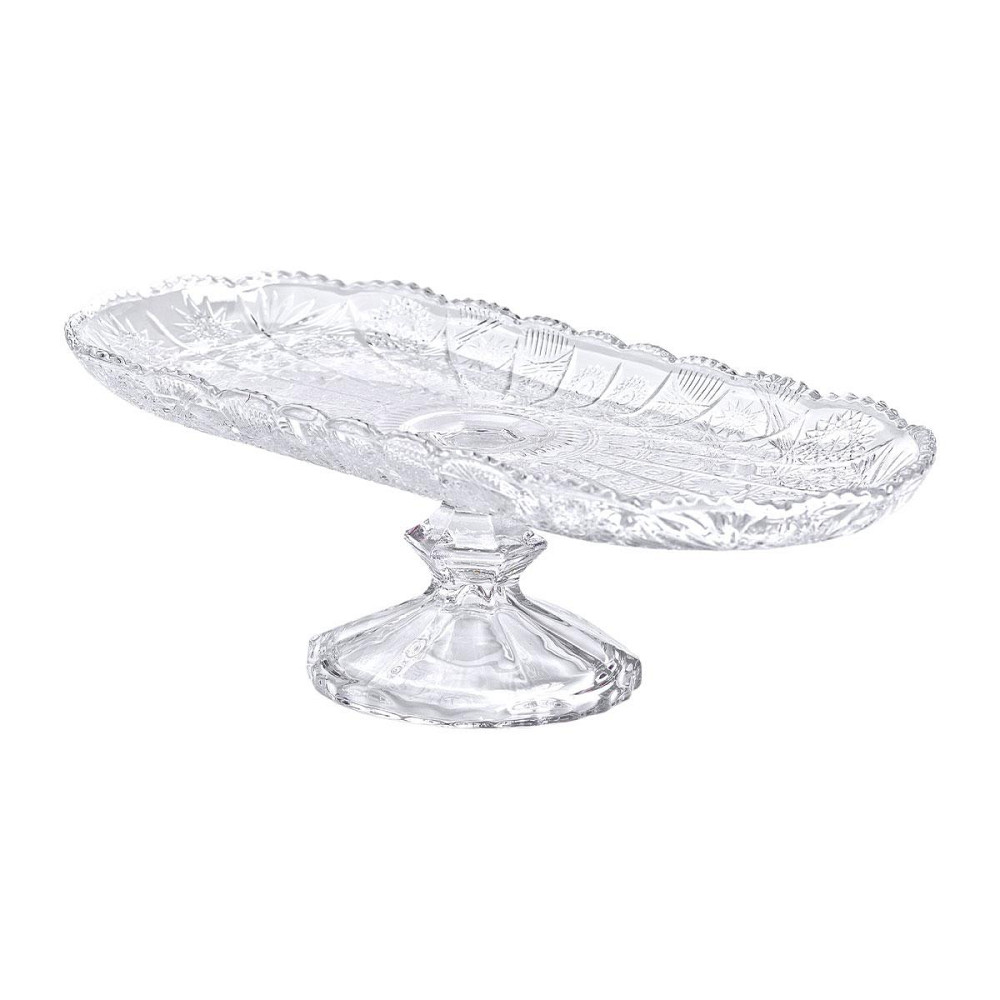 Фруктовниця скляна на ніжці 33.5х15х10 см овальна ваза для фруктів HP-YH-82 Київ - фото 3