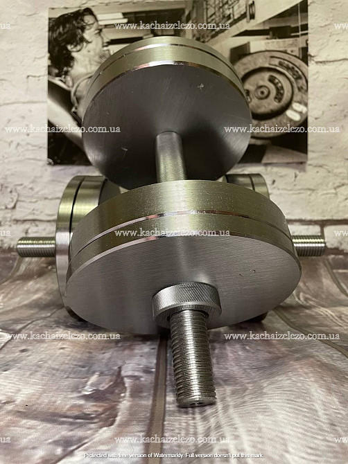 Гантели наборные 2 по 16 кг + Переходник для штанги Гантели, гири, штанги и диски металлические без покрытия Киев - изображение 6