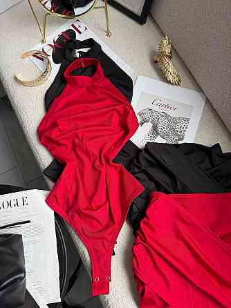 Женский стильный привлекательный костюм двойка боди + юбка микродайвинг Красный, 40/42 Одесса