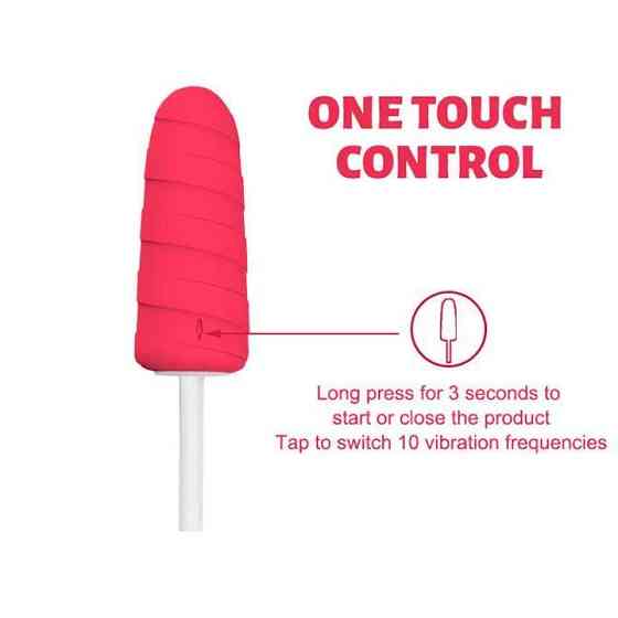 Вібратор "Морозиво" 10X Popsicle Vibrator USB - Рожевий - Вібратори Вінниця