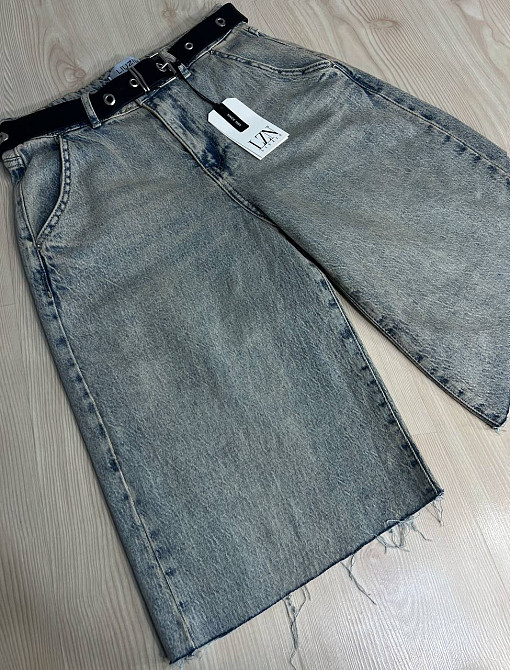 Шорти жіночі джинсові LIUZIN 1358 SKATER бермуди подовжені з ременем блакитні, блакитний, 30, 30, 88 см, 118 см Київ - фото 9