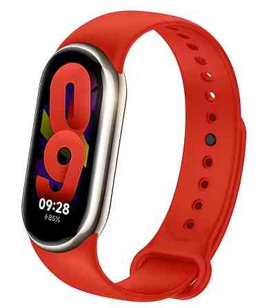 Ремешок для Xiaomi Mi Band 8 и Mi Band 9 силиконовый сменный браслет для фитнес трекера Xiaomi Mi Band (красный) Николаев