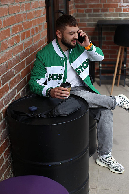 Чоловіча сумка на пояс (бананка) з натуральної шкіри SL008 (Чорна) Суми - фото 4